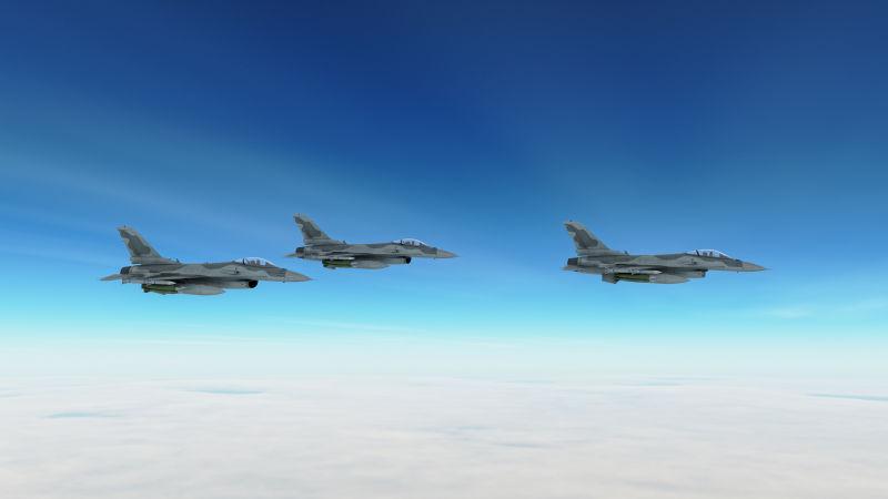 空中飞行的战斗机