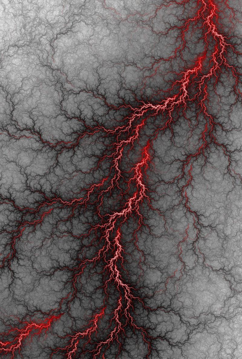 红色闪电风暴背景