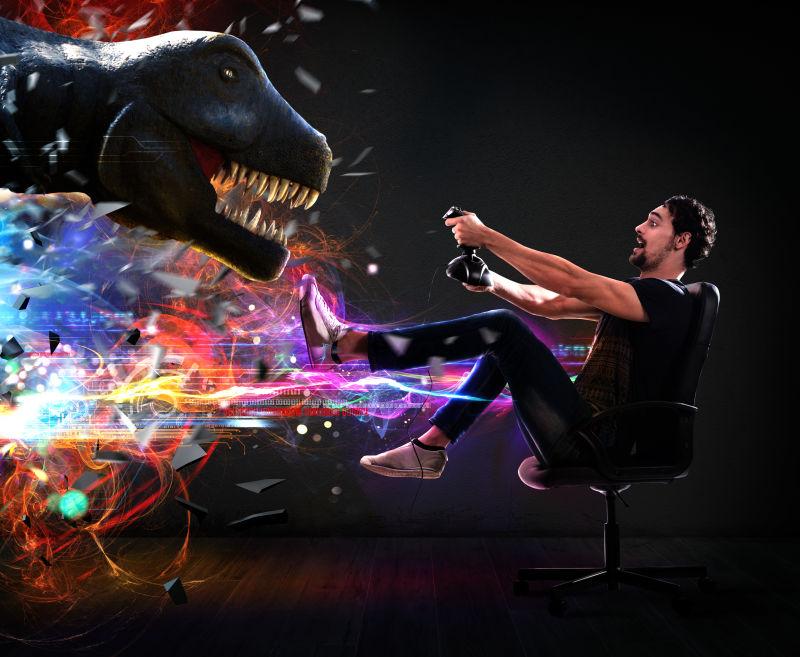 VR眼镜的视频游戏世界