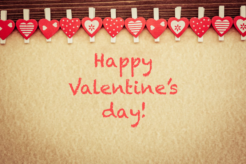 复古风格的情人节卡片