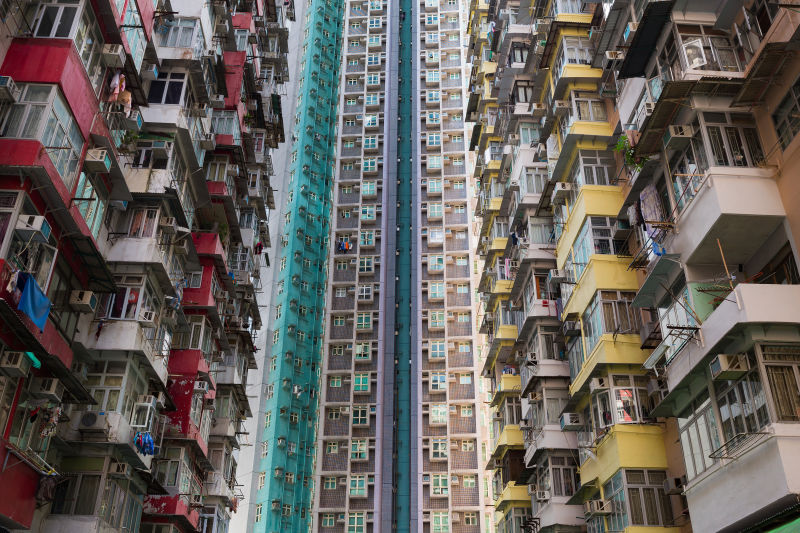 香港密集的住宅公寓