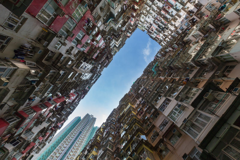 香港城区的住宅公寓