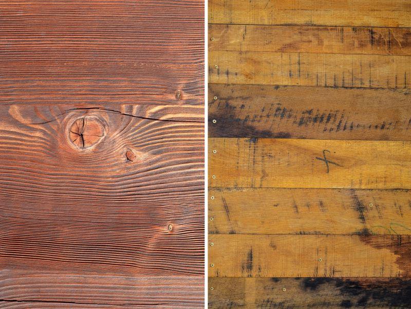 显示生长环的木材纹理拼贴