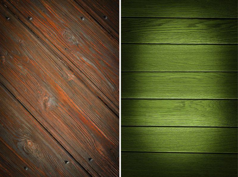 绿色和红色的木制纹理