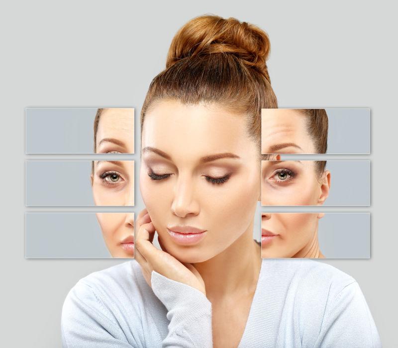 成熟女性面部老化皮肤问题