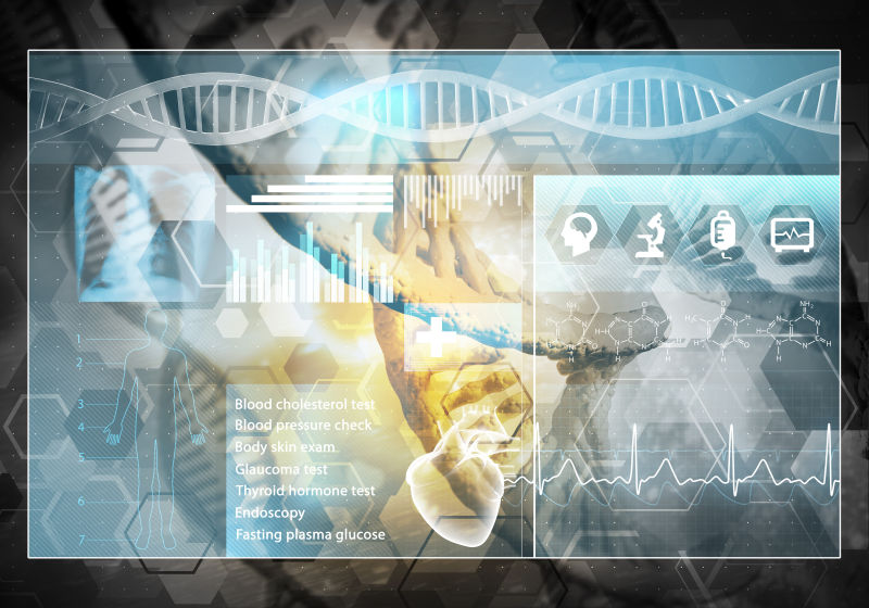 3D渲染DNA概念图像