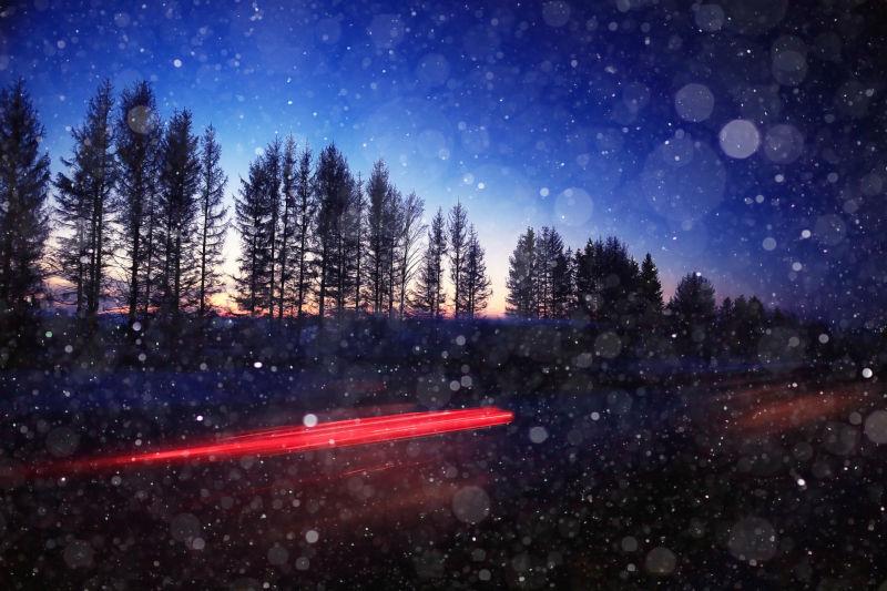 冬季夜雪背景图片 冬季城市夜雪背景素材 高清图片 摄影照片 寻图免费打包下载