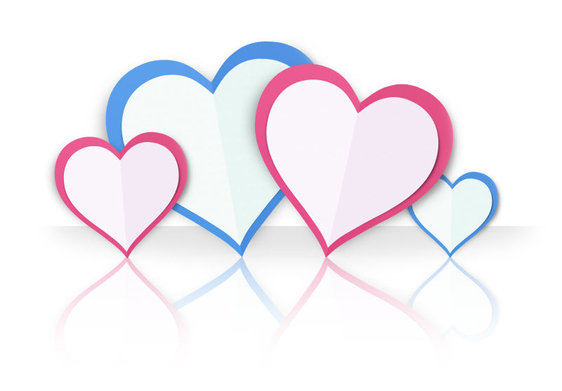 白色背景纸家族之心