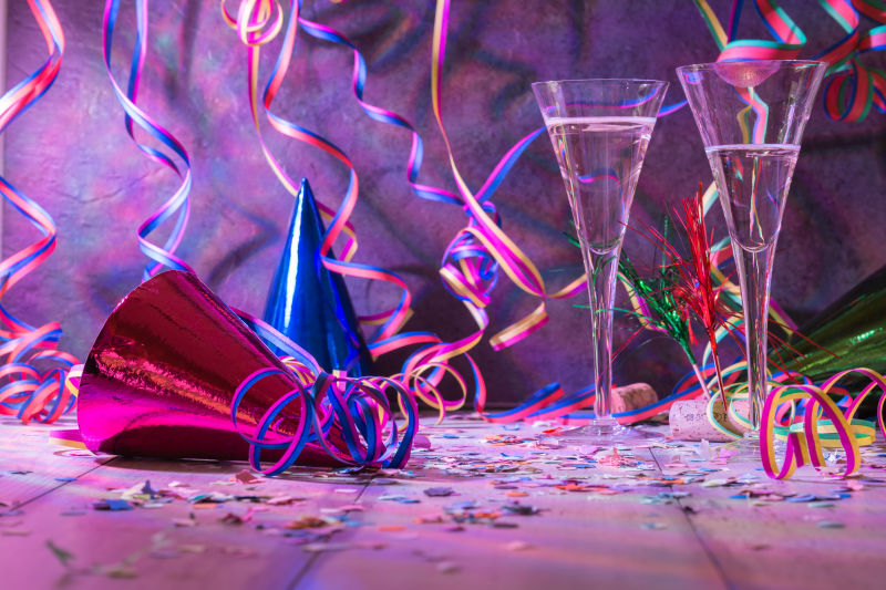 香槟酒和节日物品