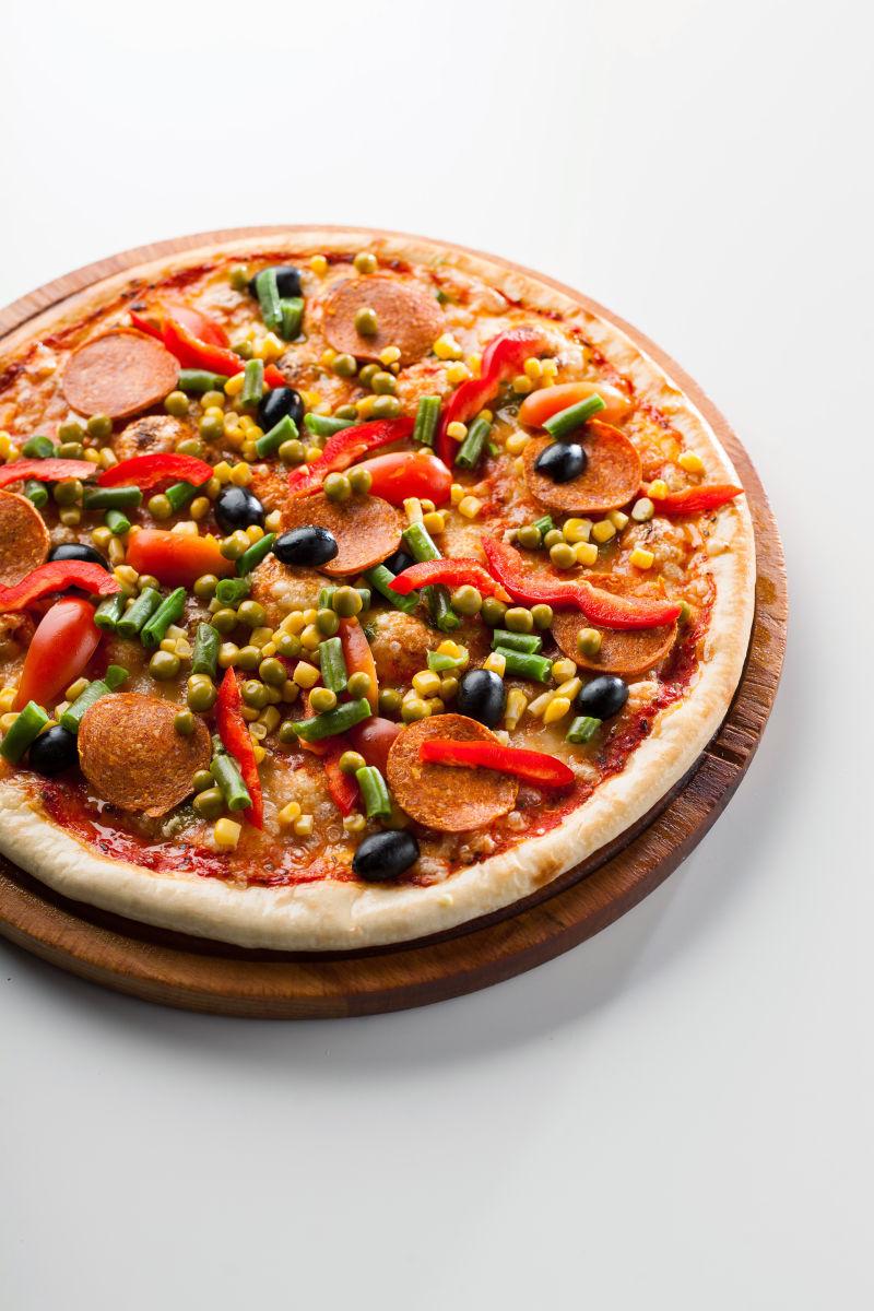 可口的披萨蔬菜披萨图片