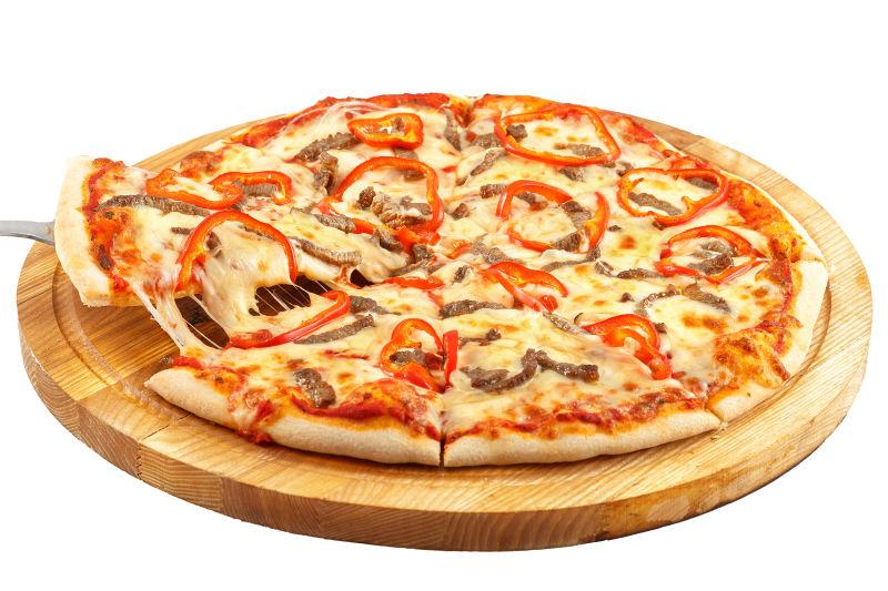 白色背景下的加利福尼亚比萨