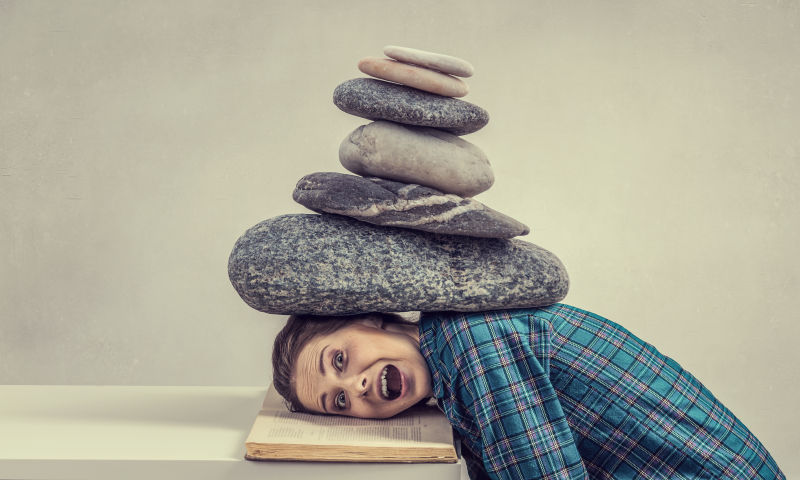 有学习压力的女孩概念