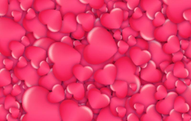 玻璃质地的红心背景