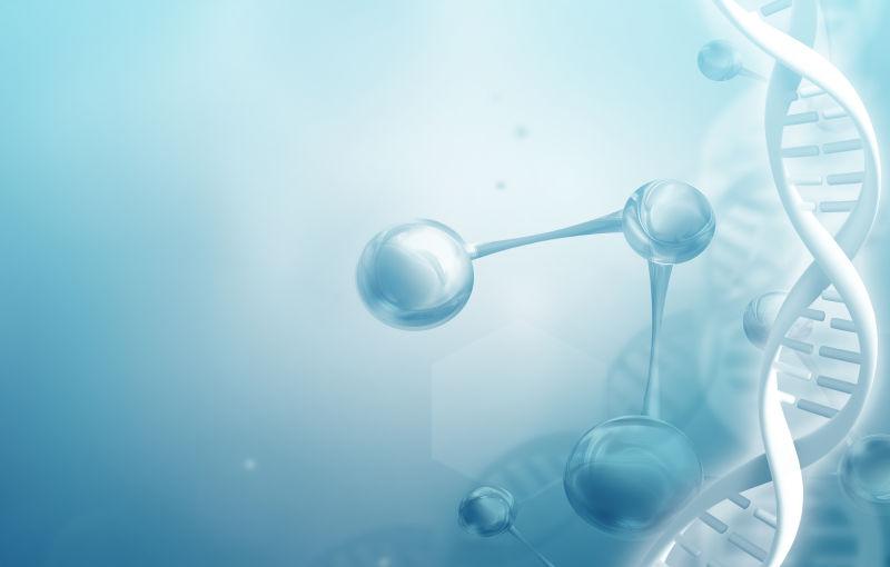 浅蓝色的DNA抽象纹理背景