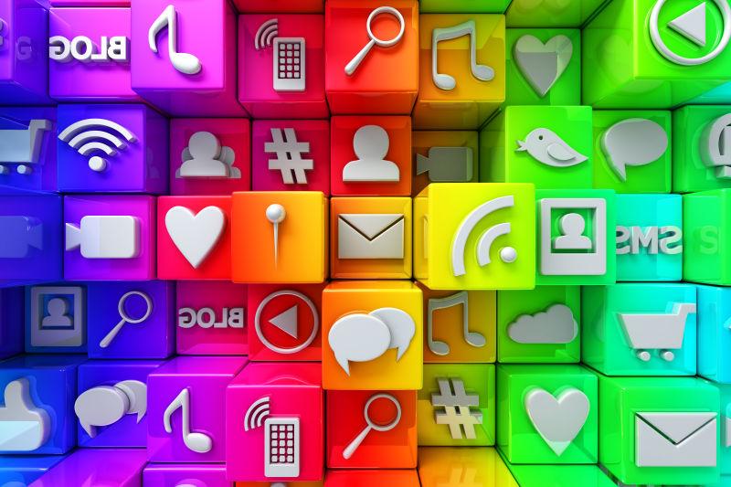 彩色的社会媒体图标