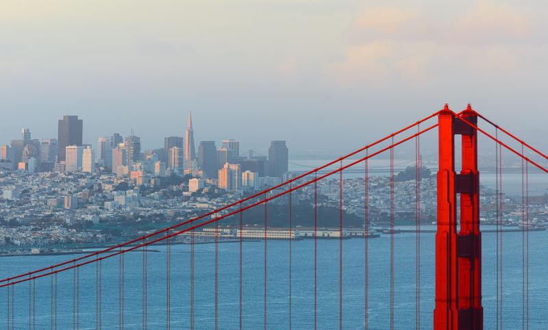 美丽的旧金山金门大桥景色