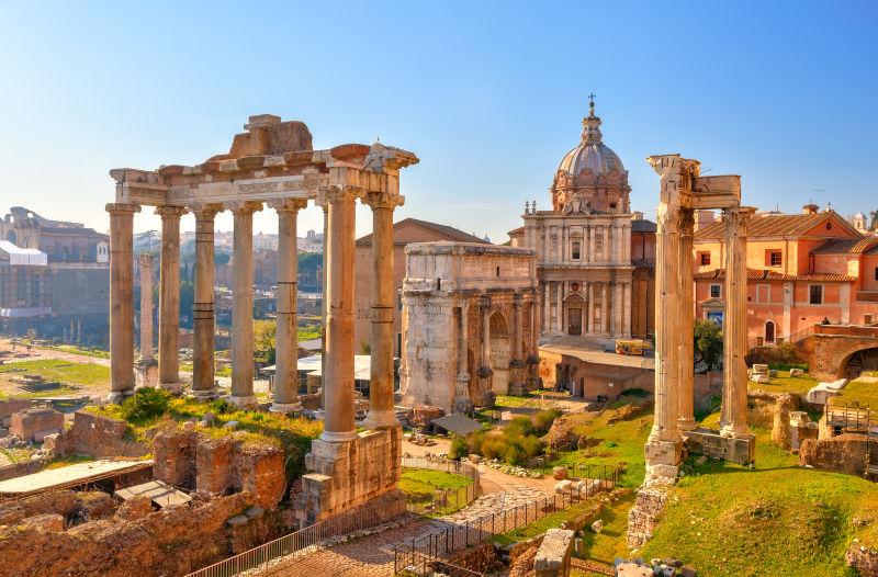 古罗马的斗兽场遗址