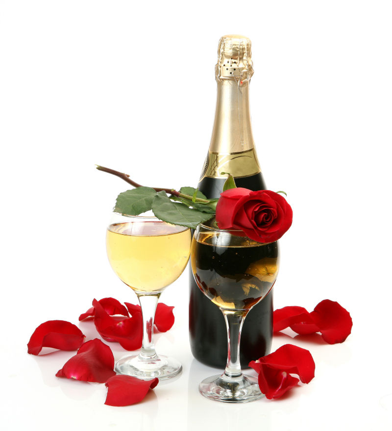 香槟酒与玫瑰
