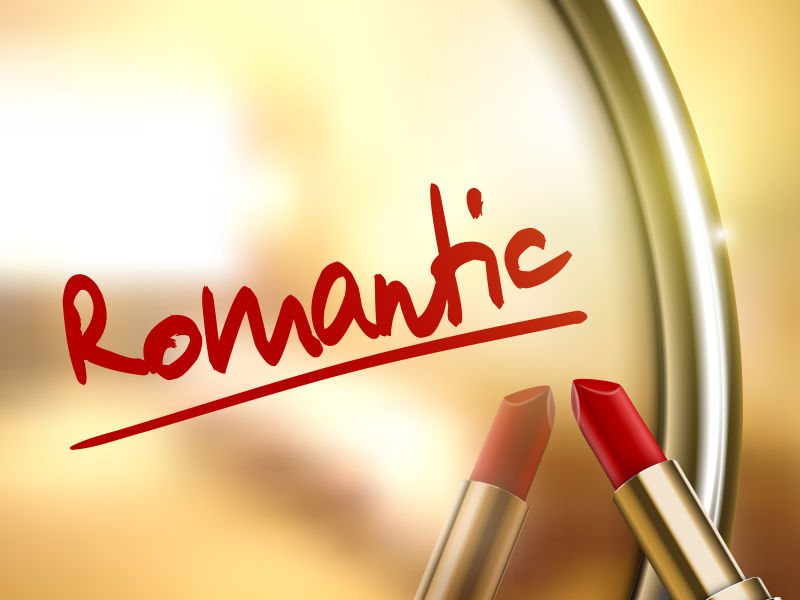 金色背景中用口红写字