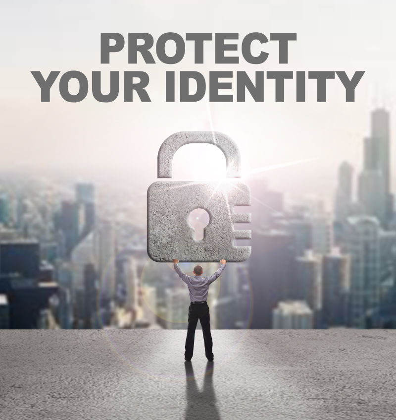 年轻商人提供网络安全保护你的身份