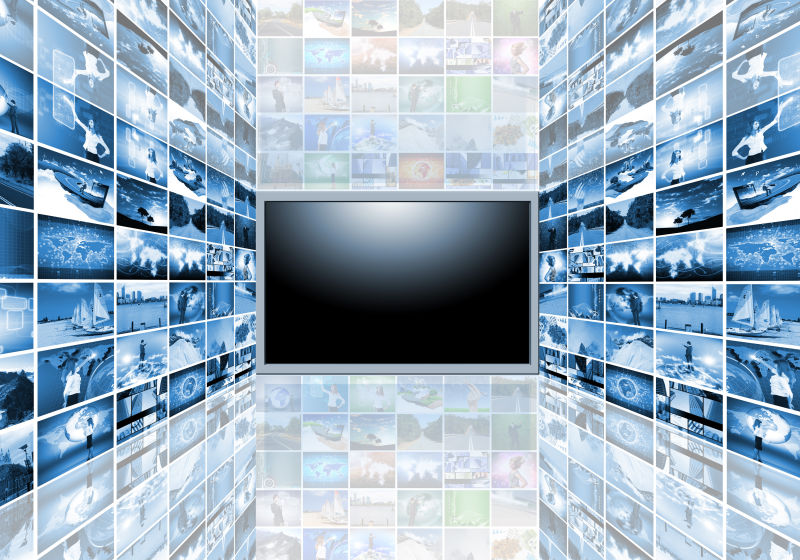 立体空间彩色的平板电视