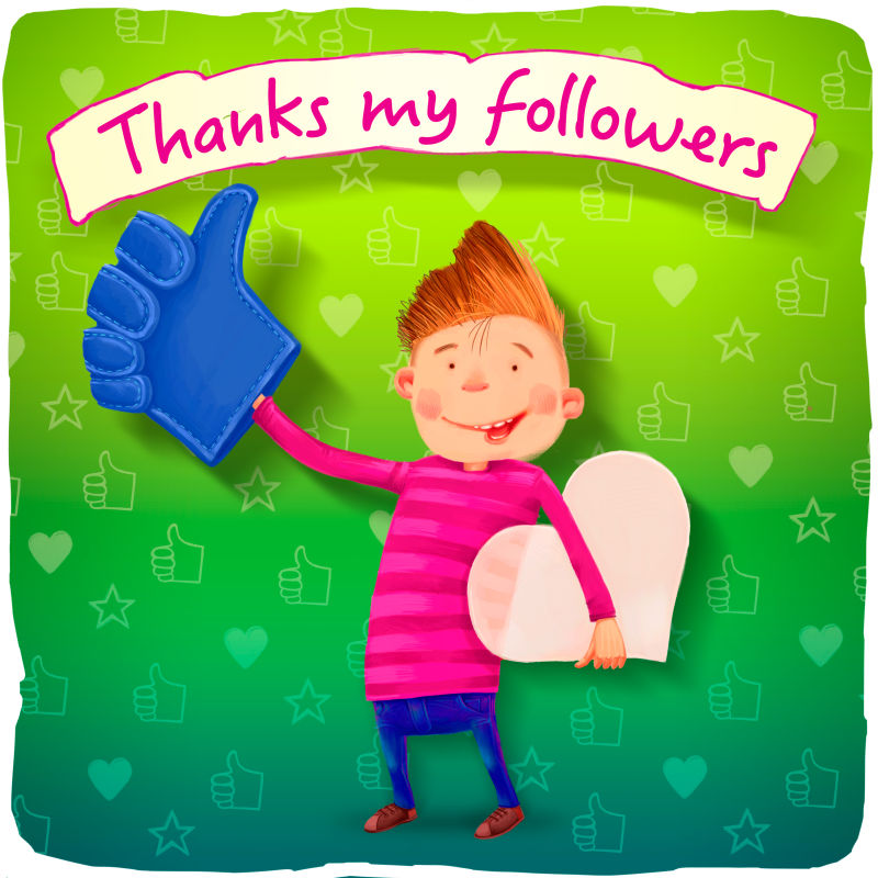 感谢我的追随者对社交网络的印象