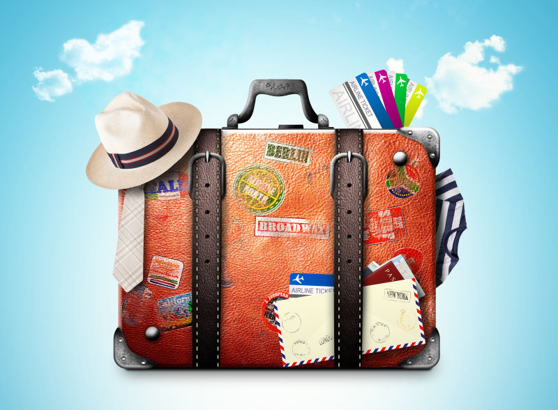 复古旅游度假行李箱