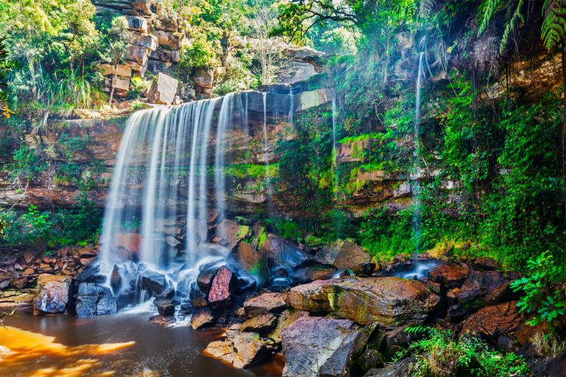 美丽的热带森林瀑布