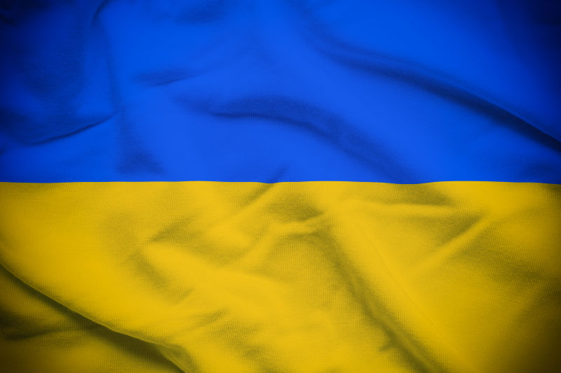 飞舞的乌克兰的国旗