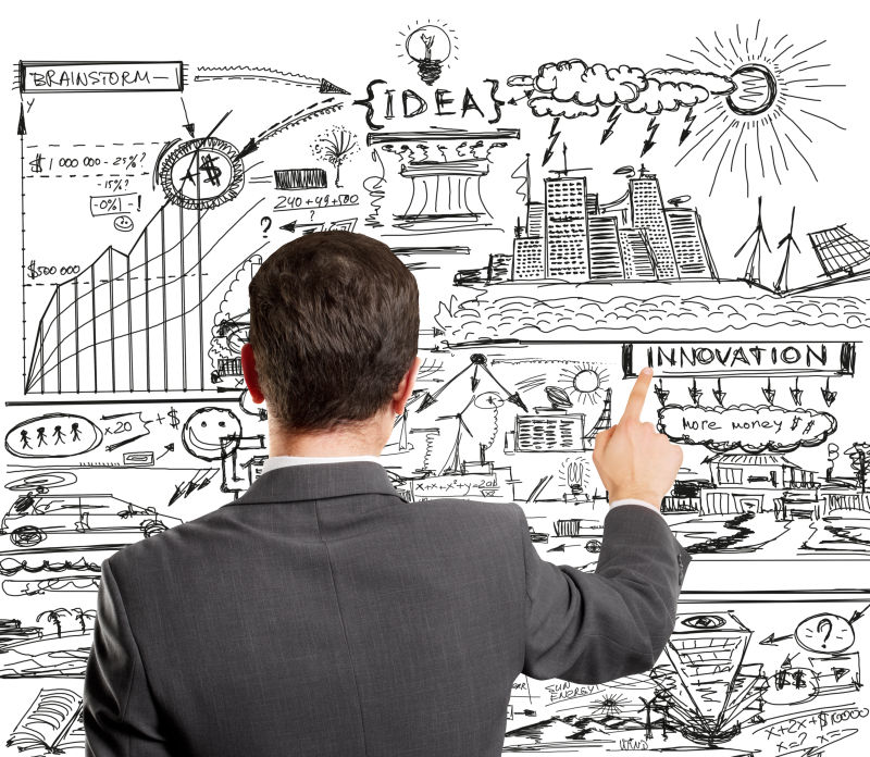 商人按下虚拟触摸板上的按钮