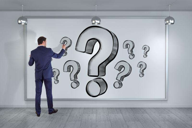 3D问号草图背景下的商人