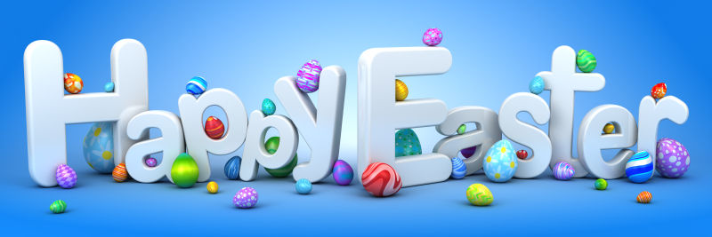 蓝色背景上的英文字母效果