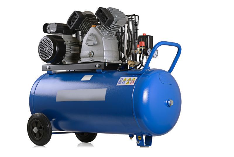白背景下新型的空压缩机