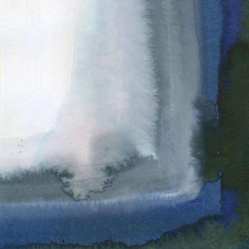 蓝色渐变窗户抽象水彩画背景