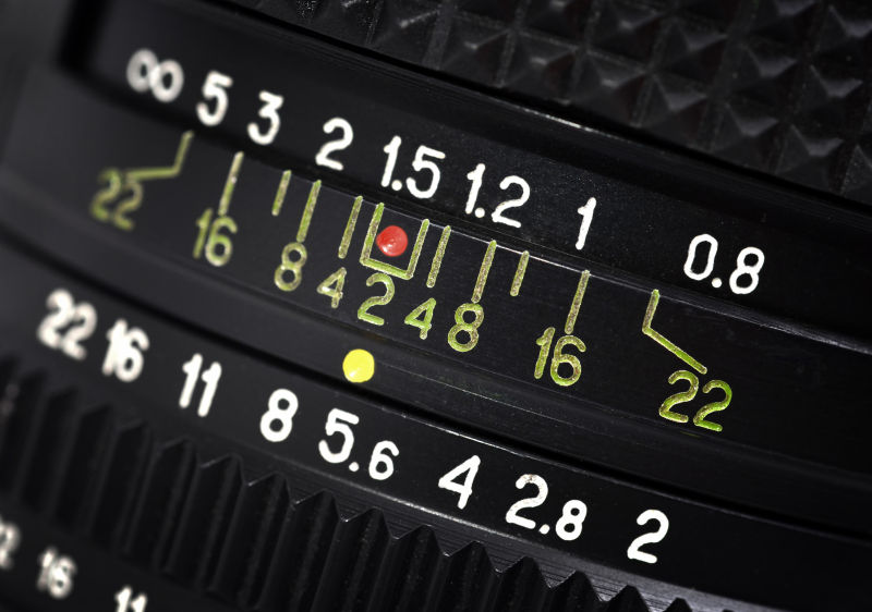 照相机镜头关闭状态特写