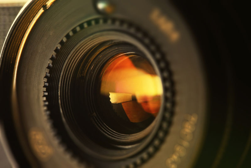 照相机的镜头特写