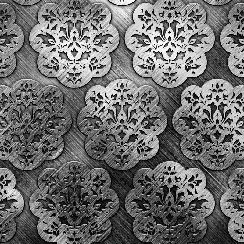 像花朵的金属板纹理背景