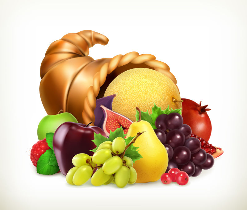 感恩节的新鲜水果插图