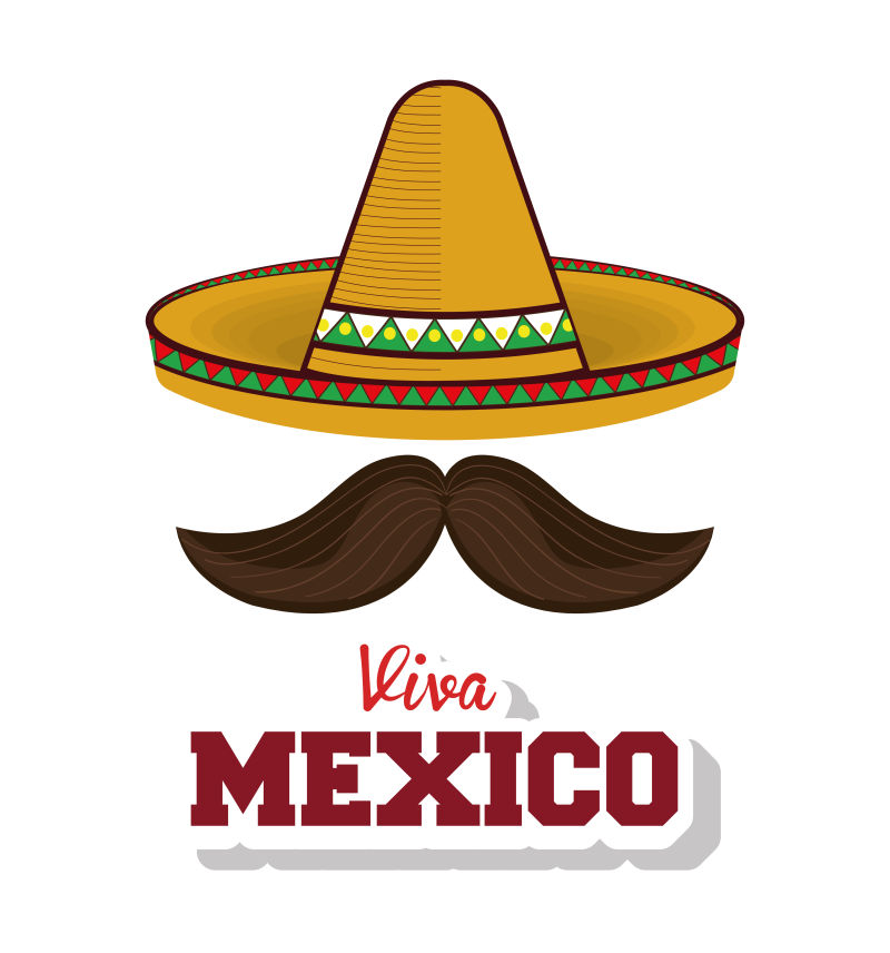 抽象矢量墨西哥乐器元素的海报设计