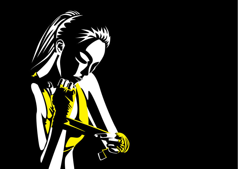 矢量绑手腕保护带的女人插图