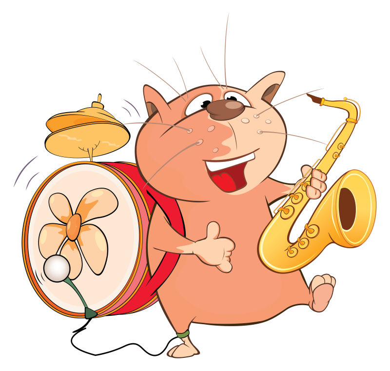 矢量乐队卡通猫咪