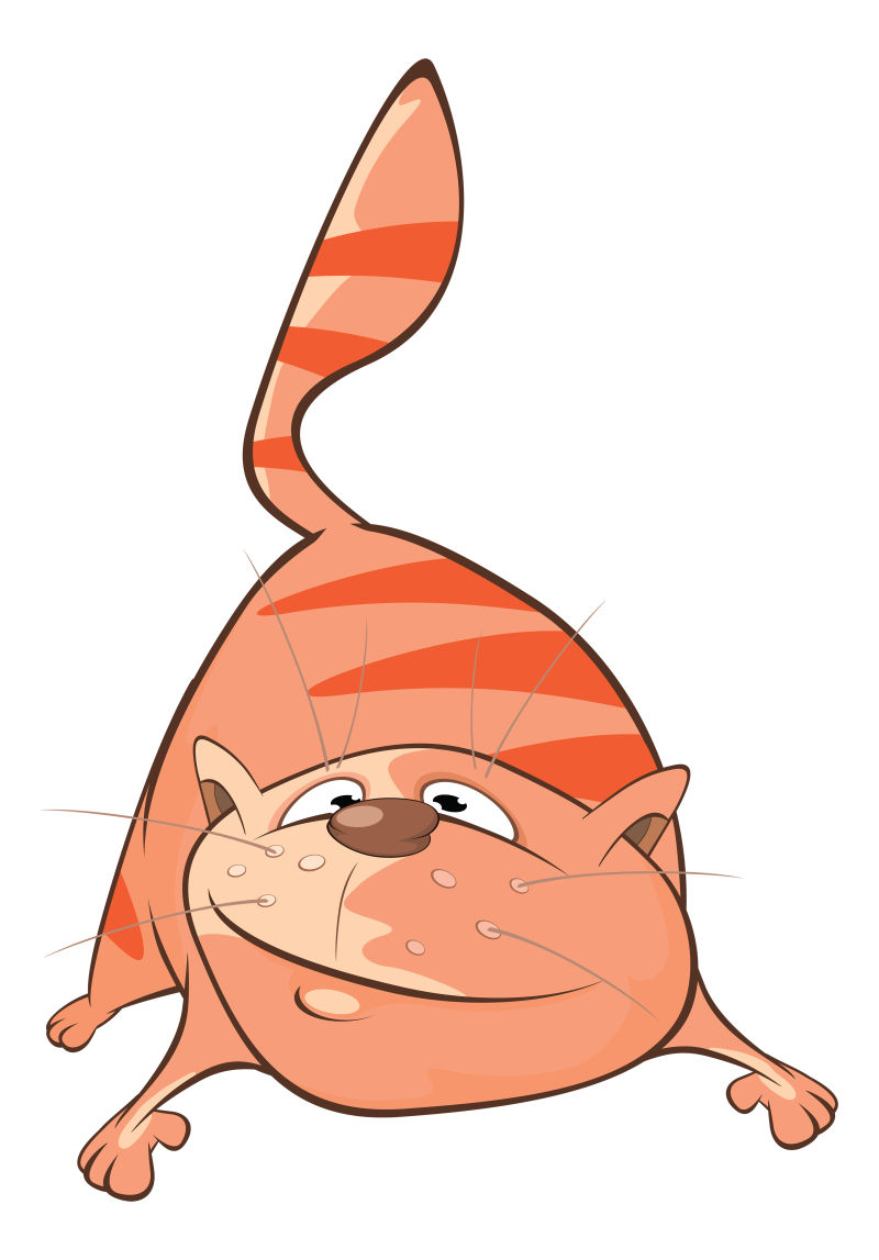 矢量可爱的一只卡通猫咪