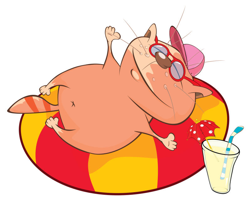 矢量享受的卡通猫咪