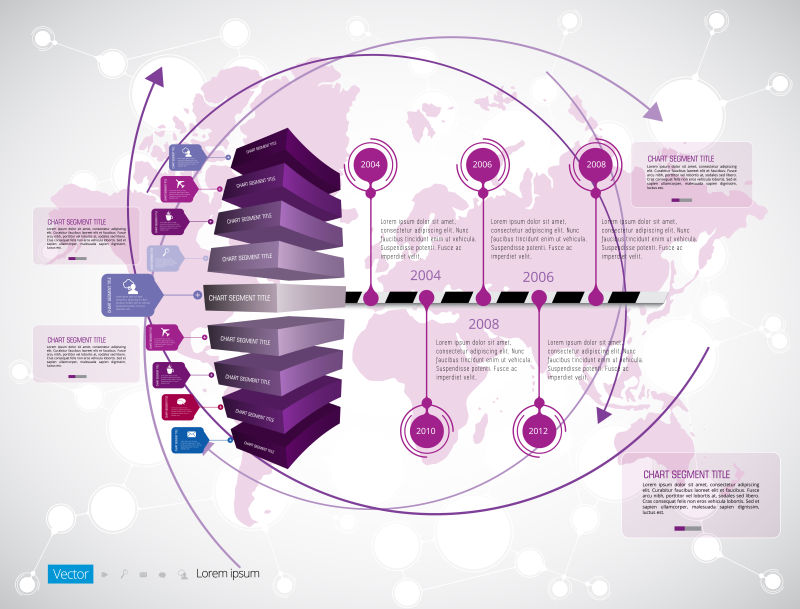 紫色的信息传递图表矢量设计