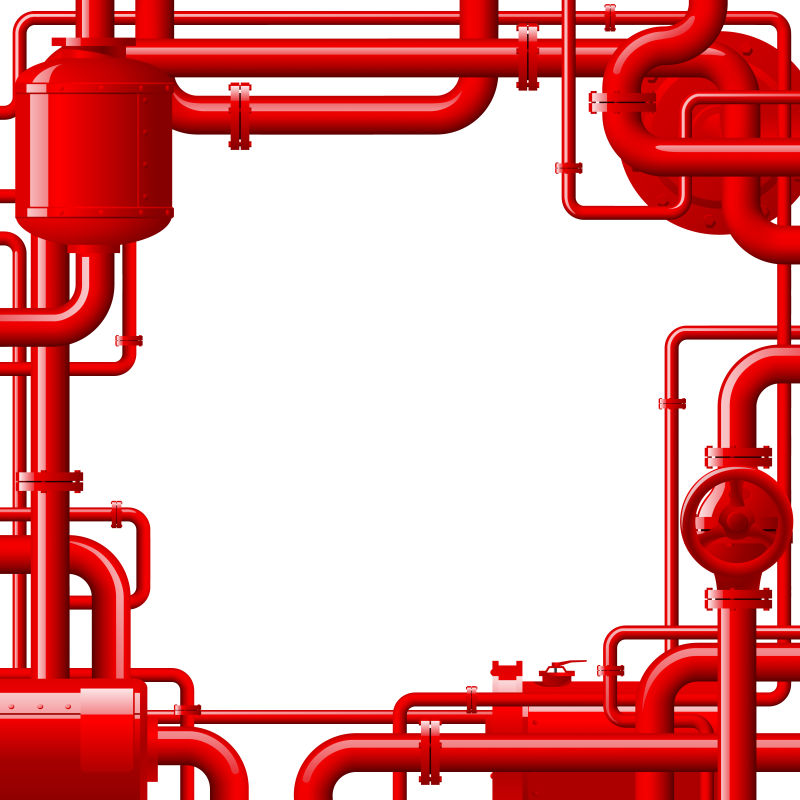 矢量的红色工业管道