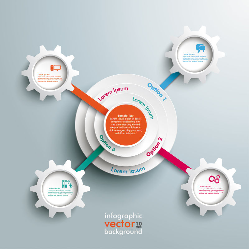 矢量齿轮图案信息图表