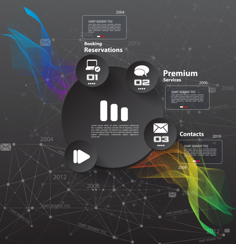 矢量五彩的创意信息图表设计