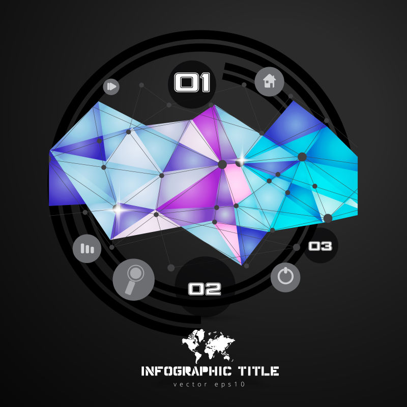 矢量彩色几何风格的创意图表设计