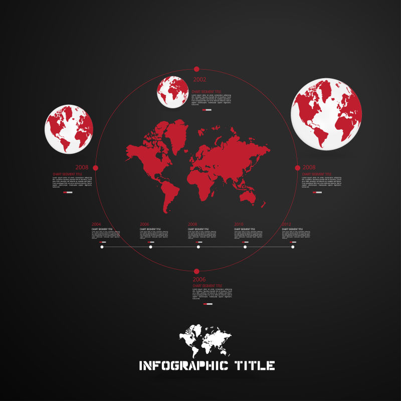 矢量红色创意信息图表设计