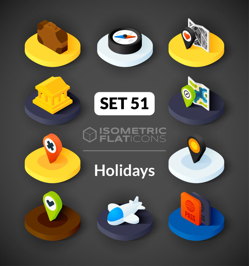 假日主题三维图标矢量设计